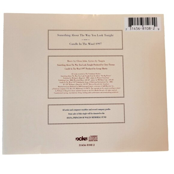 Elton John Something About The Way You Look Tonight Candle In The Wind 37255cd - Picture 2 of 2